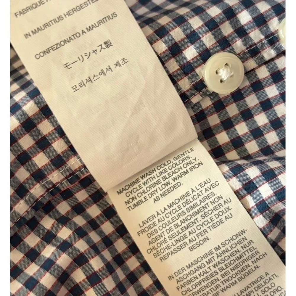 J. Crew Classic Gingham‎ Button Down Shirt Men's XS Long Sleeve Cotton Preppy